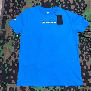 1st Phorm Men’s Large Tee Shirt Light Blue NWT We Do The Work Supplements